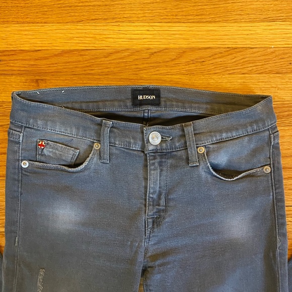 Hudson Jeans | Gray Distressed Denim | Krista Super Skinny - Picture 2 of 3